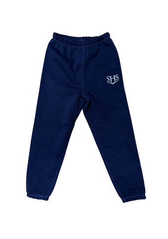 Navy Crested Sweatpants
