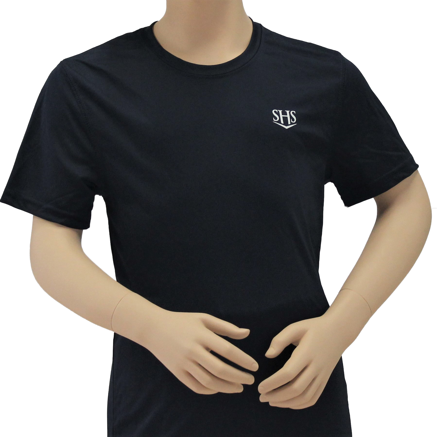 Navy Crested Short Sleeve Dry-Fit Gym Shirt
