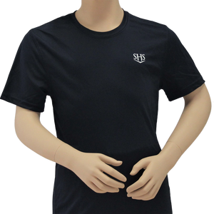 Navy Crested Short Sleeve Dry-Fit Gym Shirt